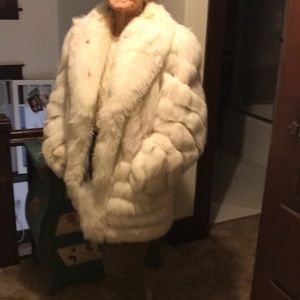 White fox fur coat REAL